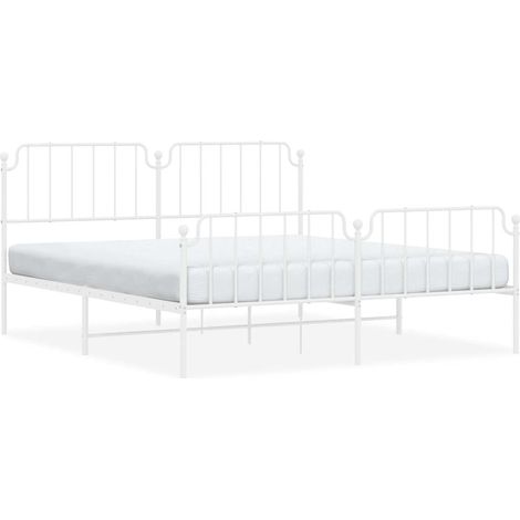 Maison Exclusive - Cadre de lit métal sans matelas et pied de lit blanc 183x213 cm (1/5)