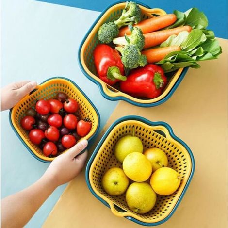 Passoire de cuisine - Non spécifié - 3 pièces - Double couche - Flexible - Plastique (1/2)