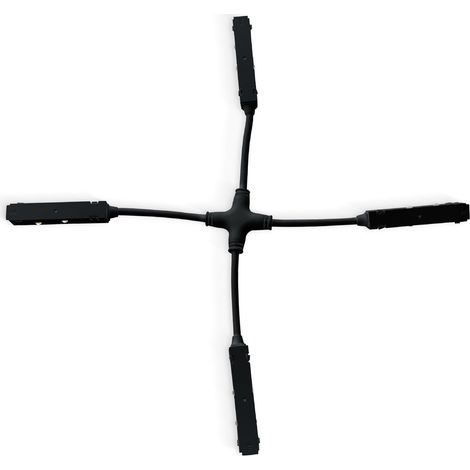 Elektrischer X-Verbinder für Magnetschienen – 20mm - Schwarz