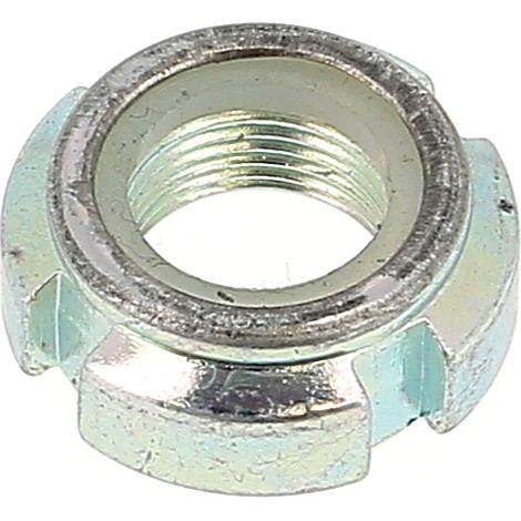 Écrou à Encoches Bague Nylon M10 Pas 75 Acier Zingué Blanc DIN 985