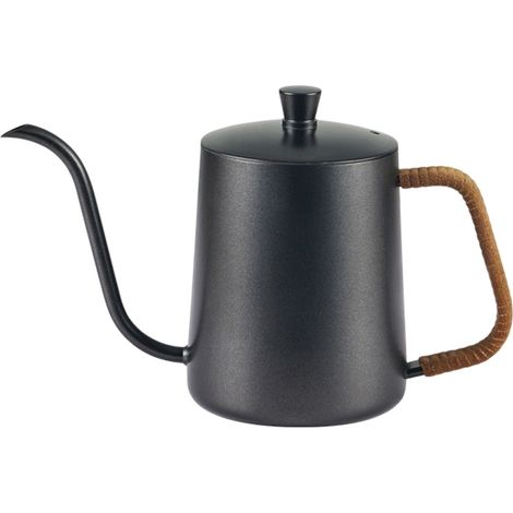 1 cafetière à filtre en acier inoxydable, bec verseur col de cygne, 600 ml, poignée ergonomique, couvercle ventilé (1/5)