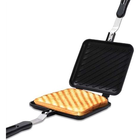 Grillé Sandwich Maker Pain Toast DéJeuner Machine HotDog Pan Anti-AdhéSif en Aluminium Flip Cuisine Outil