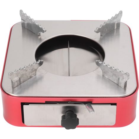 Poêle à alcool portable, brûleur solide type tiroir pour camping, voyage et barbecue extérieur rouge (1/5)