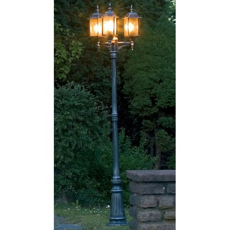 LED Straßenlaterne, Kandelaber im Landhausstil, Schwarz, 3 flammig, Höhe 230cm (1/5)