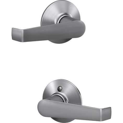 Poignée de porte de couloir et placard Chromé satiné (1/5)