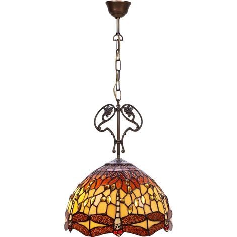 Pendelleuchte mit Gussornament Belle Amber Serie D-30cm