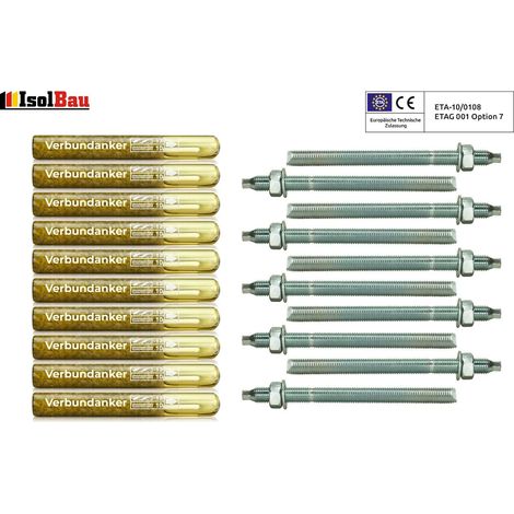 IsolBau Chemischer Dübel M10 + Gewindestange M10 x 130mm ETA 10 Stück. (1/5)