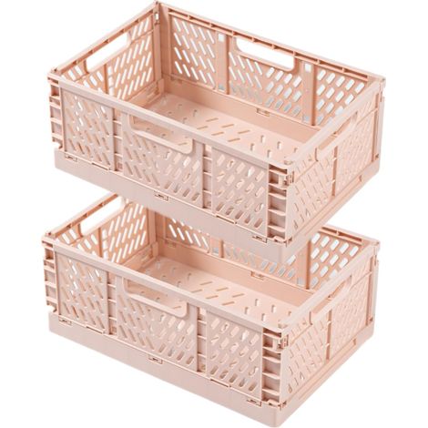 4 Cagettes Pliable, Plastique ABS, Poignée Intégrée, Rangement Compact, Cuisine Bureau Chambre (1/5)