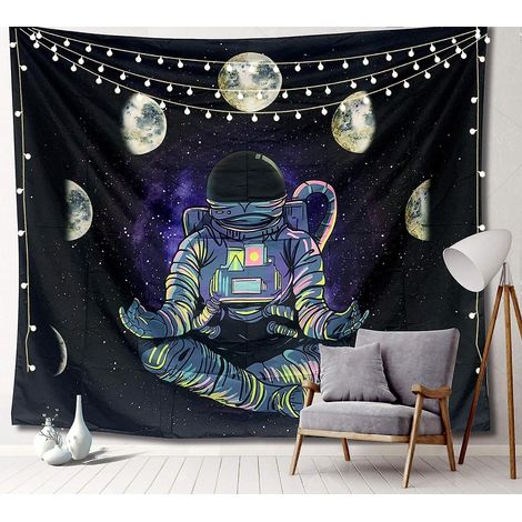 Tapisserie murale mandala astronaute galaxie pour la décoration de la chambre et de la pièce (1/4)