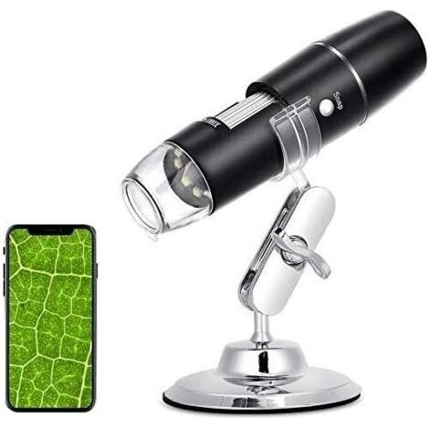 Microscope Numérique, WiFi Endoscope 50X-1000X, Support en Métal, Compatible avec Smartphones ou Tablettes Android et iOS (1/5)