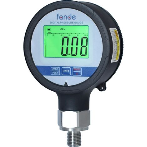 Manomètre neuf (G1-4-0-4MPa) adapté aux applications hydrauliques, à l'eau, à l'air et à l'oxygène. Précision : 1 % de la pleine échelle. Étanchéité : IP65. Diamètre : 80 mm. (1/5)