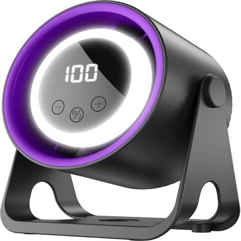 Petit ventilateur ultra silencieux avec écran électrique LED en temps réel, flux d'air puissant à 5 vitesses (1/5)