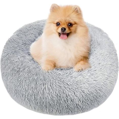 Panier rond pour chien et pour chat - Panier à beignets - Lit extra doux pour animal de compagnie C (1/5)