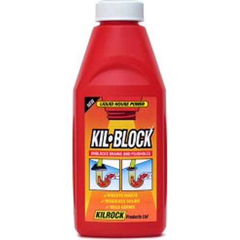 Kilrock KB500 Kil-Block Original Plughole & Drain Unblocker 500ml KILKB500 (1/2)