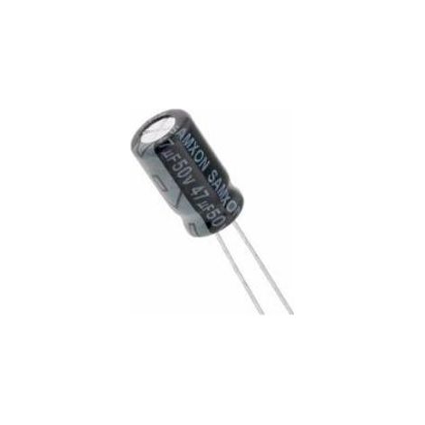 Condensador Electrolitico 47uF 50Vdc Medidas 6x12mm Radial