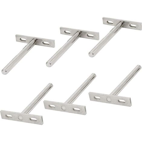 Set mit 6 unsichtbaren, T-förmigen Wandregalhalterungen für alle Arten von Wanddekorationen (3) Quick-AquaForge