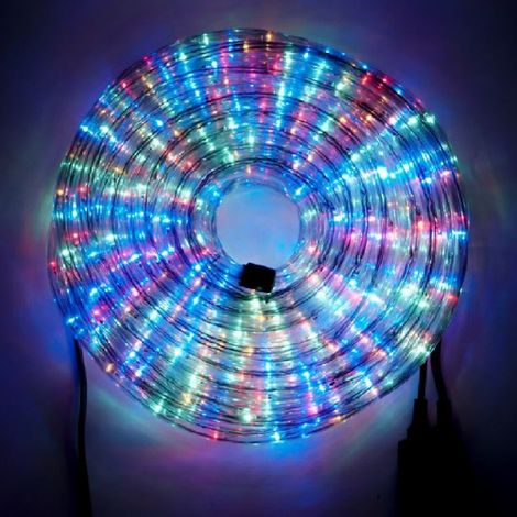Wisdom tubo luminoso di Natale 50 metri a led multicolore professionale con 8 giochi di luce per interno ed esterno  Multicolor 50 metri (1/4)