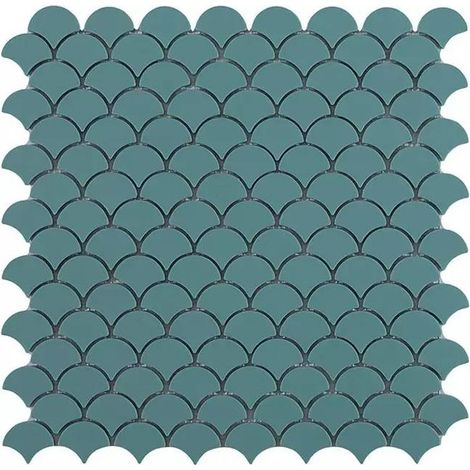 Mosaïque pâte de verre SOUL écaille 3.6x2.9cm - Mosaïque Écaille 3.6x2.9cm Vert Mat - boîte de 0.87 m2 - Mosaïque Écaille 3.6x2.9cm Vert Mat - boît -