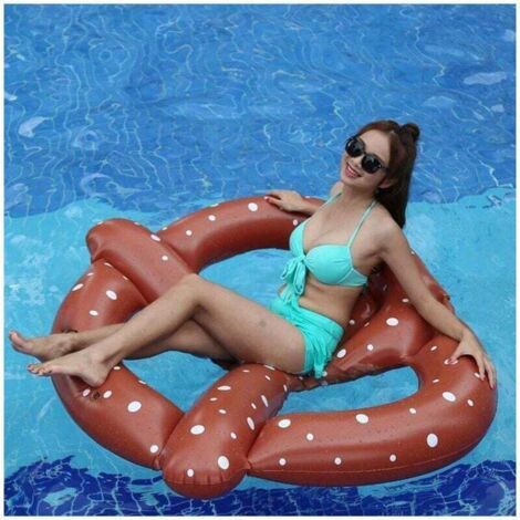 QORVA-1 bouée gonflable en forme de donut au chocolat – Chaise longue de loisirs aquatiques pour adultes – Bouée de natation en PVC épais pour 1 à 3 personnes – Idéale pour les plages, les piscines, l