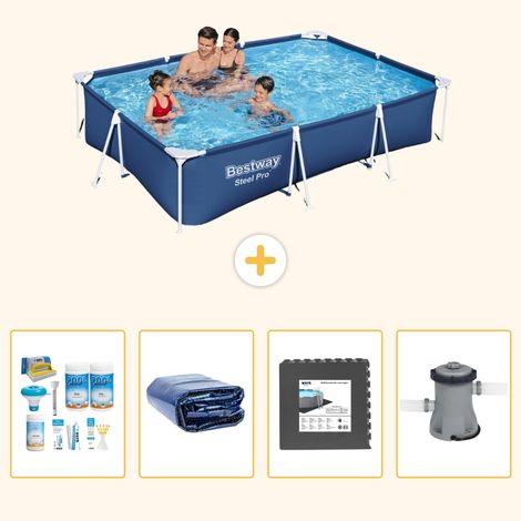 Bestway Bestway Steel Pro Rectangulaire - 300x201x66 cm - 5-pièces S59 (1/5)
