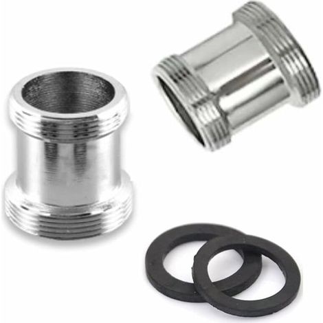 MINKUROW 2er-Pack Wasserhahn-Adapter aus Messing, 22 mm NPT-Außengewinde, Wasserhahn-Luftsprudler-Anschluss für Waschbeckenarmatur, Wasserfilter-Adapter (M18 - M22)