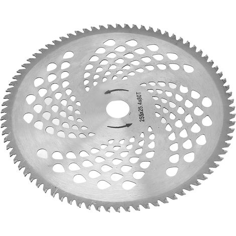Lame de tondeuse 80 dents en carbure, couteau débroussailleur 25,4 cm pour tonte de pelouse, disque de coupe robuste (1/5)
