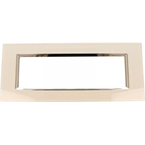 Placca Quadrata In Vetro Temperato MBL 7M Bianco Compatibile Bticino Living BLN84701