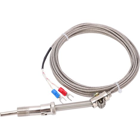 Thermocouple K à ressort de compression, sonde à fil blindé inox, capteur température industrielle M12 5mm 0-400°C, 4m (1/5)
