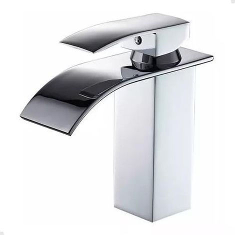 Robinets de lavabo cascade, robinets de lavabo en laiton, mitigeur de lavabo monotrou, mitigeur de lavabo à poignée unique, robinets de lavabo cascade, eau chaude et froide disponibles (1/5)