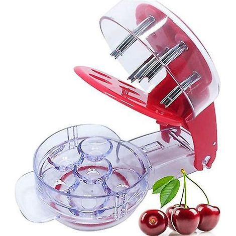 denoyauteur Cerise,kirsche Pitter Cherry Stoner,olive Noyaux Extracteur Cuisine Pour 6 Cerises Strawberry Huller,queuteur Dcortiqueur Fraises Tom (1/5)