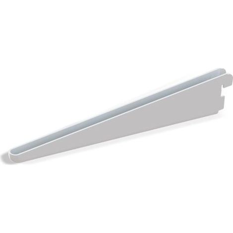 Emuca Soporte para estante de madera/cristal, perfil paso 32 mm, 270 mm, Acero, Blanco -