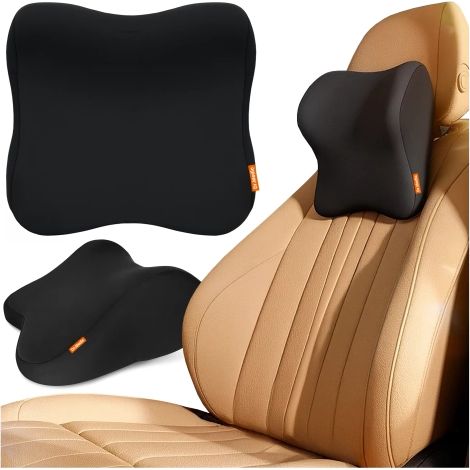 DR.medic NeckRest™ Cuscino ergonomico per testa e collo per auto, poggiatesta, sedia da ufficio, conducente, passeggero (1/5)