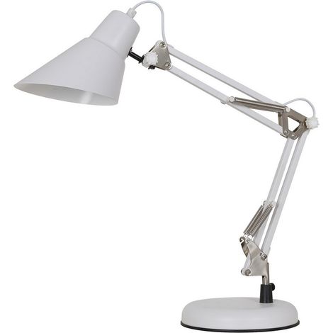 Lampe de bureau Italux Jason industrielle blanche E27
