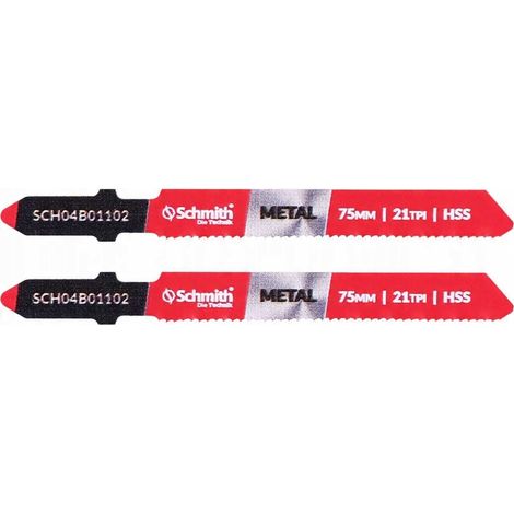 Lame de scie sauteuse pour métal TYPE T118A 75mm 21TPI HSS 2PCS Schmith (1/5)