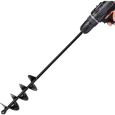 2 forets hélicoïdaux de 14,6 pouces pour plantes de jardin, bulbes de fleurs, pour perceuse à tête hexagonale de 3/8 pouce, poteau de clôture, pelle à trous pour parapluie (1/5)