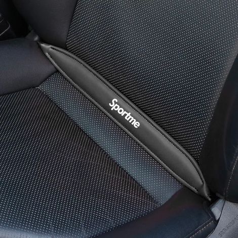 (Noir avec logo) Bande de séparation pour siège auto en cuir universel anti-poussière, rouge, noir, marron, beige, accessoires de style intérieur pour voiture (1/5)