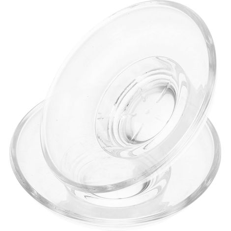 Lot de 2 porte-savons ronds en verre avec système d'évacuation (1/5)