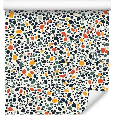 Carta da parati effetto terrazzo grigio, grigio chiaro, beige e crema 50x1000 cm (1/5)