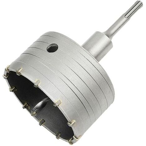 Scie à Cloche Trépan Béton avec Adaptateur SDS Plus 110 mm, Pour Brique Béton Ciment Pierre (100mm+110mm SDS Plus Adaptateur)