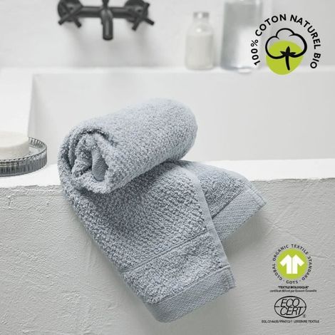 Serviette de toilette ORGANIC coton bio 450 g/m² 50x90 Gris Acier