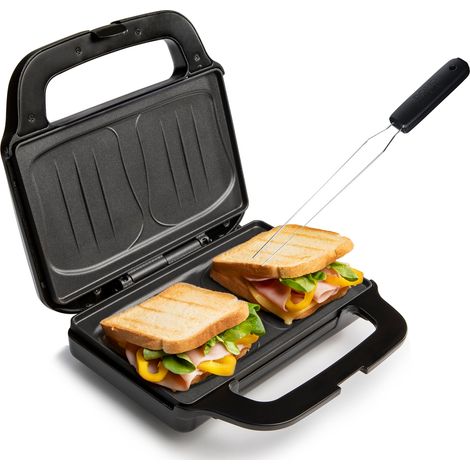 Sandwichmaker 2er Toaster mit Muschelplatte & Gabel 900Watt (1/5)