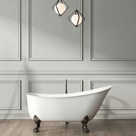 Bañera con patas BALMAIN 161 cm patas LEÓN COBRE ENVEJECIDO (1/4)