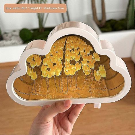 Lampe Tulipe Nuage, Miroir de chevet, Veilleuse, Cadeau d'anniversaire, Matériel à faire soi-même (1/5)