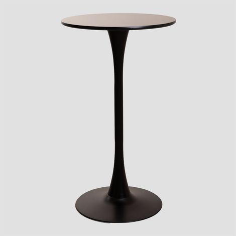 SKLUM Runder Hochtisch aus MDF und Metall (Ø60 cm) im Ivet-Stil Schwarz
