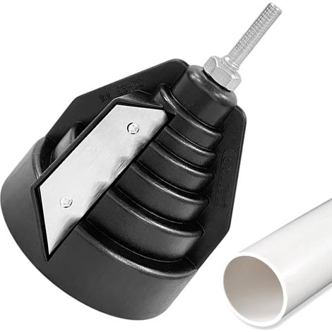 Outil d'ébavurage pour tubes en plastique de 20, 25, 32, 40, 50, 63 mm, pour tuyaux en PVC, PP, PE, avec raccord de foret pour perceuse manuelle (1/5)