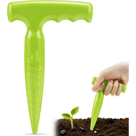 Vert Outil Plantoir à Bulbes - Jardinière à Bulbe avec Échelle de Mesure Pour Une Plantation Précise,Idéal pour Plantoir des Légumes et des Fleurs