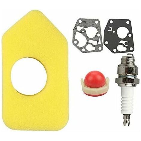 Kit di riparazione carburatore, filtro dell'aria, candela, guarnizioni, pompa di adescamento, per motori Briggs & Stratton da 3-4,75 CV. (1/5)
