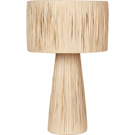 Beliani – Lampe à poser boho en raphia naturel – Hauteur 41 cm – Puissance 45 W – Interrupteur pratique – Longueur câble 130 cm