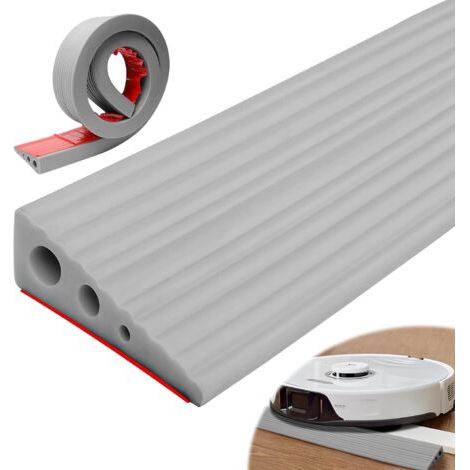 Rampe de Seuil de Porte, Rampe de Seuil PVC 100x6.5x2.5CM, Seuil de Porte en Silicone pour Fauteuil Roulant, Poussette, Salle de Bain et Ouvertures de Portes, Barre de Caoutchouc (1/5)
