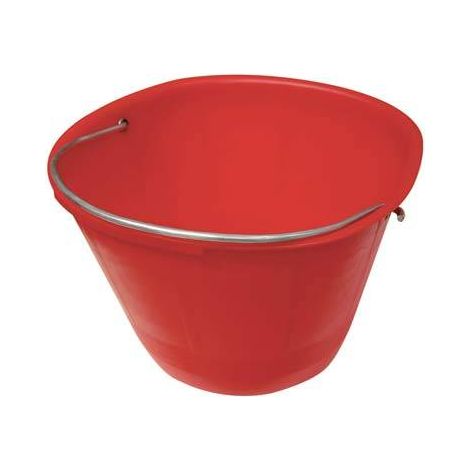 Calderina secchio muratore plastica rosso 12 l diametro 34 cm manico metallo (1/5)